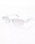 Фото #3 товара Reclaimed Vintage limited edition pierced sunglasses in silver