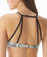 Фото #2 товара Vince Camuto Women's Printed Strappy-Back Bikini Top (Black Multi, Medium)