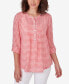 Фото #1 товара Petite Gingham Pintuck Roll-Tab-Sleeve Button-Front Top