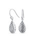 ფოტო #1 პროდუქტის Basket Weave Puffed Pear Shaped Rain Drop Teardrop Earrings For Women Fishhook Sterling Silver 1.2 Inch