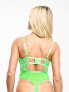 ASOS DESIGN Fuller Bust Emi fishnet lace underwired body in bright green