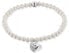 Pearl bracelet Heart with angel wings ERB-HEARTWINGPE