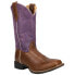Roper Monterey Embroidered Square Toe Cowboy Womens Brown, Purple Casual Boots