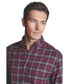 ფოტო #3 პროდუქტის Men's Slim Fit Button-Down Collar Brushed Flannel Check Shirt