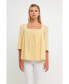 ფოტო #2 პროდუქტის Women's Embroidered Cotton Square Neck Top