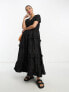 Фото #1 товара ASOS DESIGN broderie patched tent maxi dress in black