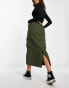 New Look cargo midi skirt in khaki