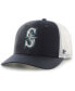 Фото #1 товара Men's Navy, White Seattle Mariners Primary Logo Trucker Snapback Hat