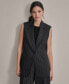 Фото #1 товара Petite Striped Notched-Collar One-Button Vest