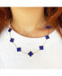 Фото #2 товара Large Lapis Clover Necklace 14K Gold