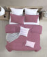 Фото #3 товара Lush Moselle Cotton Ruched Waffle Weave 3 Piece Duvet Cover Set, Full/Queen