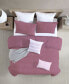 Фото #3 товара Lush Moselle Cotton Ruched Waffle Weave 3 Piece Duvet Cover Set, California King