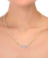 ფოტო #2 პროდუქტის Diamond Bar Paperclip Link 18" Chain Necklace (1/5 ct. t.w.) in Sterling Silver & 14k Gold-Plate