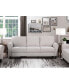 Modern Transitional Sand Hued Textured Fabric Upholstered 1 Piece Sofa Attached Cushions Living