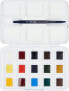 Talens Van Gogh Watercolour pocket box basic colours | 12 half pans + 3 colours for free