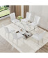 Contemporary Tempered Glass Dining Table with MDF Bracket and Metal Base