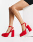 Фото #6 товара Туфли Stradivarius Red Satin Plateaus