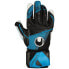 Вратарские перчатки Uhlsport Soft HN Comp для футбола Black / Fluor Blue / White, 11 - фото #2