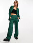 Pieces wide leg trousers co-ord in dark green