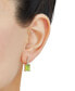 Фото #2 товара Peridot (3-1/5 ct. t.w.) & Diamond (1/10 ct. t.w.) Cushion Drop Earrings in 14k Gold