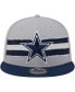 ფოტო #4 პროდუქტის Men's Gray, Navy Dallas Cowboys Band 9FIFTY Snapback Hat