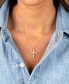 ფოტო #2 პროდუქტის Imitation Pearl X Cubic Zirconia Cross Pendant Necklace