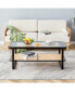 Фото #4 товара Rectangular Double Layer Black Wood Coffee Table with Chinese Style Side Table