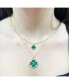 Malachite Diamond Clover Charm