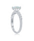 ფოტო #3 პროდუქტის Sterling Silver Square Opal and CZ Ring