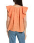 Фото #2 товара Velvet By Graham & Spencer Ava Linen Top Women's Orange S