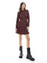 Фото #3 товара New look jersey mini flare dress in black rose print