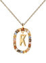 Beautiful gold plated necklace letter "K" LETTERS CO01-270-U (chain, pendant)