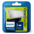 Philips Norelco OneBlade QP230/50 3-пакета перерабатываемых заменяемых лезвий для бритья - Лезвие для бритья - 3 головки - Черный - Лайм - Нержавеющая сталь - OneBlade (QP25xx) - OneBlade Pro (QP65xx)