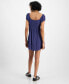 Фото #3 товара Juniors' Textured Smocked-Back Empire-Waist Dress