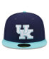 Фото #4 товара Головной убор бейсболка New Era мужская синяя с логотипом Kentucky Wildcats 59FIFTY