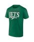 Фото #3 товара Men's Green Distressed New York Jets Big and Tall Throwback T-shirt