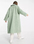 ASOS DESIGN smart wool mix brushed coat in soft green