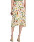 Women's Floral-Printed Pull-On Pleated Midi Skirt