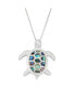 ფოტო #1 პროდუქტის Sterling Silver Abalone Turtle Pendant Necklace