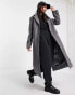 Фото #2 товара Weekday Daphne double breasted formal maxi coat in dark grey