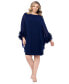 Фото #1 товара Plus Size Ruffle-Cuff Batwing-Sleeve Dress