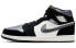 Кроссовки Nike Air Jordan 1 Mid Satin Grey Toe (Серебристый, Черно-белый)