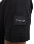 Фото #2 товара Calvin Klein ASOS exclusive running logo t-shirt in black