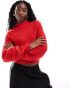 Glamorous chunky boxy crop knit jumper in red Красный, 50 - фото #1