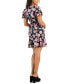 Women's Embroidered Floral A-Line Dress Синий, 8 - фото #2