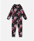 ფოტო #1 პროდუქტის Baby Girls Baby One Piece Thermal Underwear Black Printed Roses