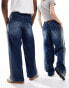 COLLUSION unisex baggy skate jeans in midwash Голубой, S - фото #7