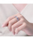 ფოტო #2 პროდუქტის Sterling Silver Rhodium Plated with Sapphire Cubic Zirconia Engagement Ring