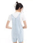 ONLY short dungaree in light wash blue