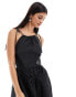 ASOS DESIGN high neck maxi parachute dress with cut out sides in black